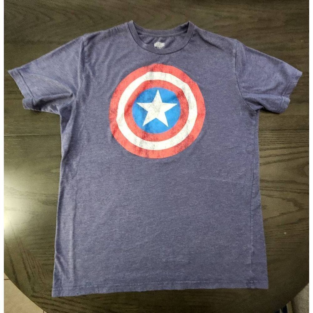 Marvel Captain America Shield Super Hero Graphic Tee Men's Size M
